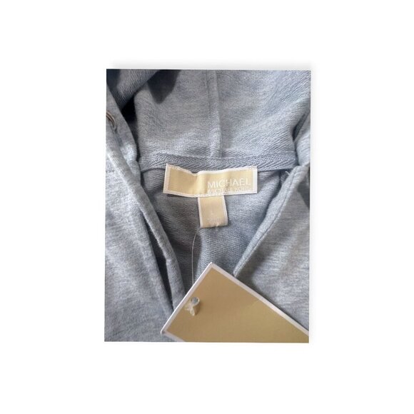 Michael Kors Blue Slub Chambray Pullover Hoodie Size L NWT - Picture 3 of 11